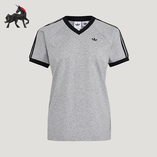 Adidas/阿迪达斯正品三叶草VNECKT-SHIRT新款女经典短袖T恤KU4771
