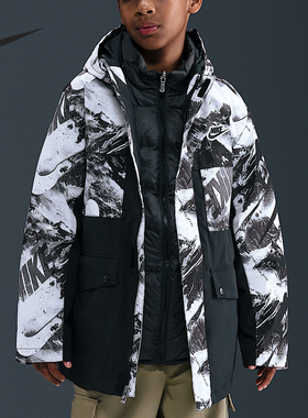 Nike/耐克正品2025大童三防三合一两件套羽绒服IQ9989-100