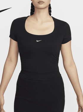 Nike/耐克官方正品当季新款女士紧身透气休闲运动短袖FZ7991-010