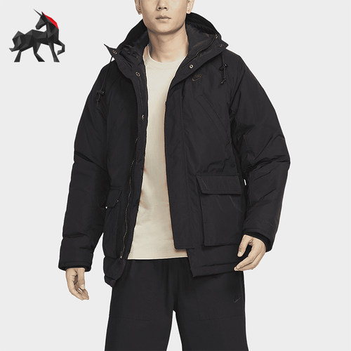 耐克男士保暖连帽口袋休闲棉服