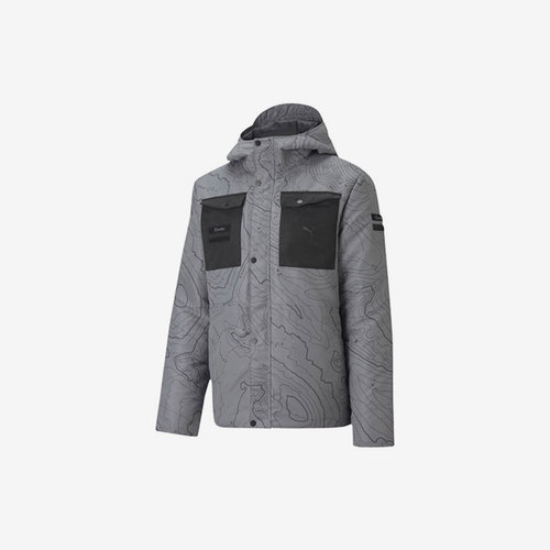 Puma/彪马正品男士冬季运动休闲拼色连帽棉服外套598118-03