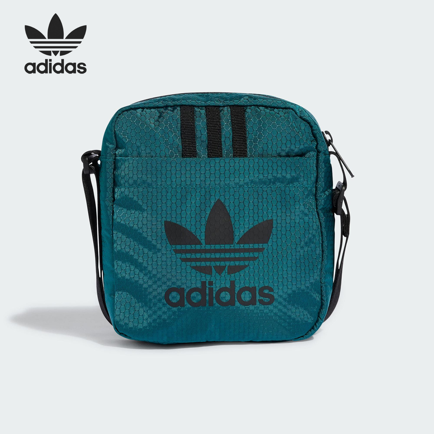 Adidas/阿迪达斯正品三叶草新款男女款复古拉链斜跨包IX7524
