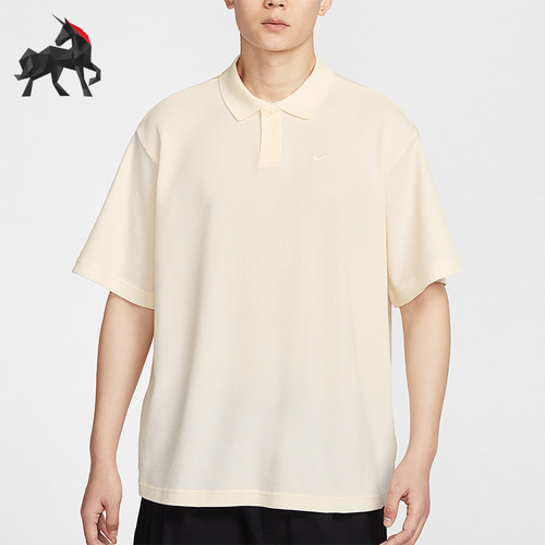 Nike/耐克正品Oversize男士翻领针织华夫格经典短袖IF0377-110