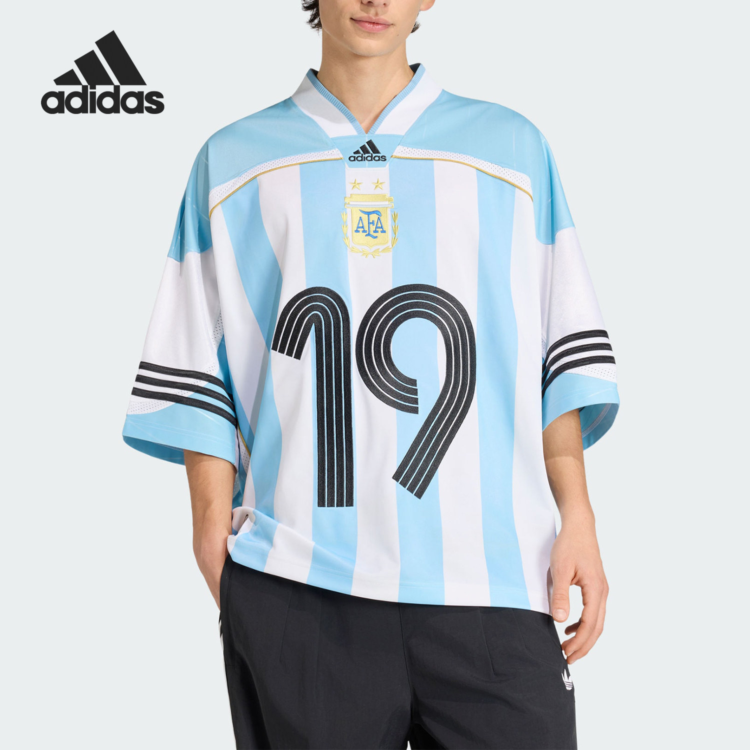 Adidas/阿迪达斯正品2026男士轻质宽松V领球衣运动短袖T恤KD5982