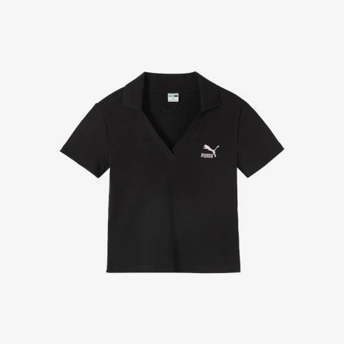 Puma/彪马女士V领针织短袖POLO衫