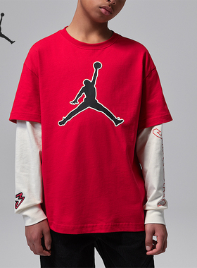 Nike/耐克正品JORDAN大童休闲假两件针织运动长袖上衣IU5372-687