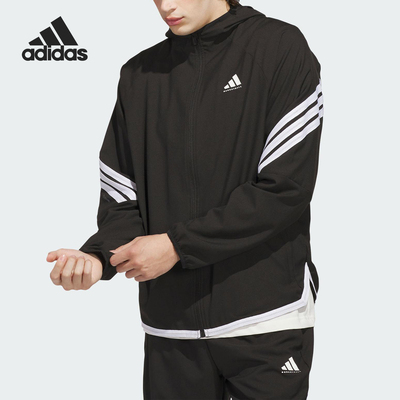 Adidas/阿迪达斯正品JACKET 男士连帽篮球梭织运动外套KA9896