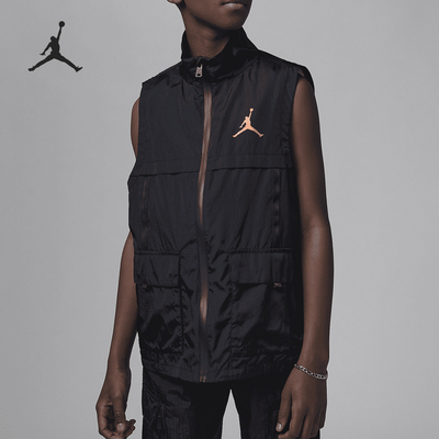 Nike/耐克正品JORDAN新款大童拉链宽松透气马甲FJ6408-010