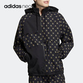 男子运动休闲印花夹克外套HM2038 NEO秋季 Adidas 阿迪达斯正品