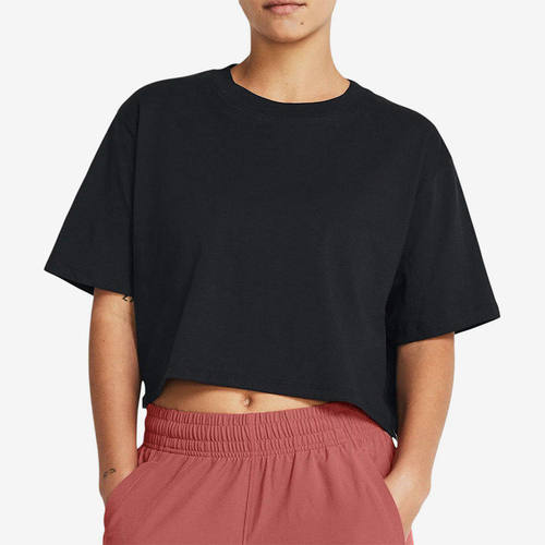 UA/安德玛正品Campus Boxy Crop SS女士短款短袖T恤1383681-001