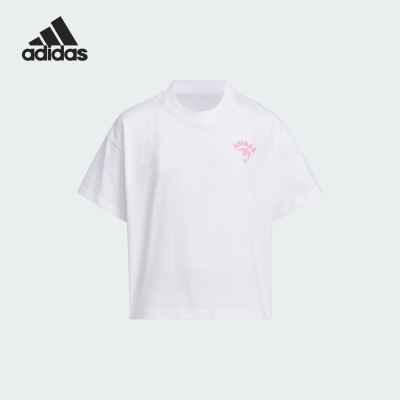 Adidas/阿迪达斯正品新款儿童印花运动休闲短袖圆领T恤JF3861