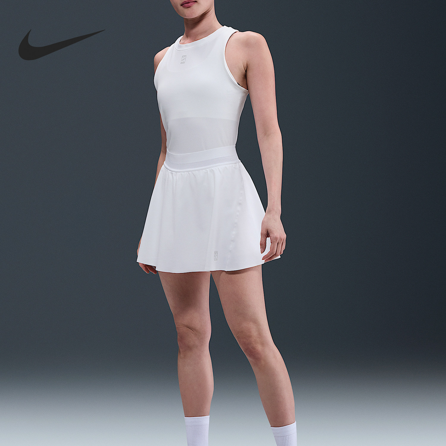 Nike/耐克正品Dri-FIT女士梭织网球运动简约半身裙FZ6730-100