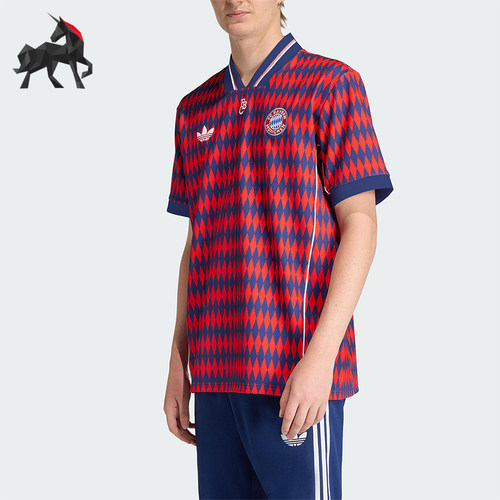 Adidas/阿迪达斯正品三叶草男士V领足球运动透气短袖JM9421