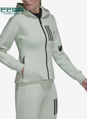 Adidas/阿迪达斯正品女绿色亚麻休闲舒适轻便经典夹克外套HC8809