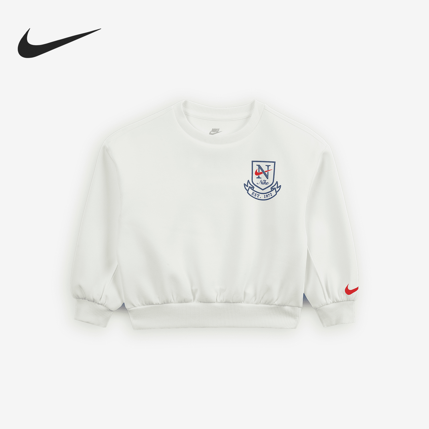 Nike/耐克正品Swoosh 小童圆领针织弹性运动卫衣IB8433-133