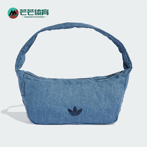 Adidas/阿迪达斯正品三叶草女士仿牛仔运动手提包挎包KE0684
