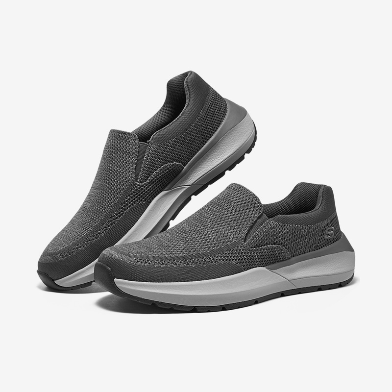 Skechers/斯凯奇正品新款男子简约时尚透气耐磨一脚蹬休闲鞋