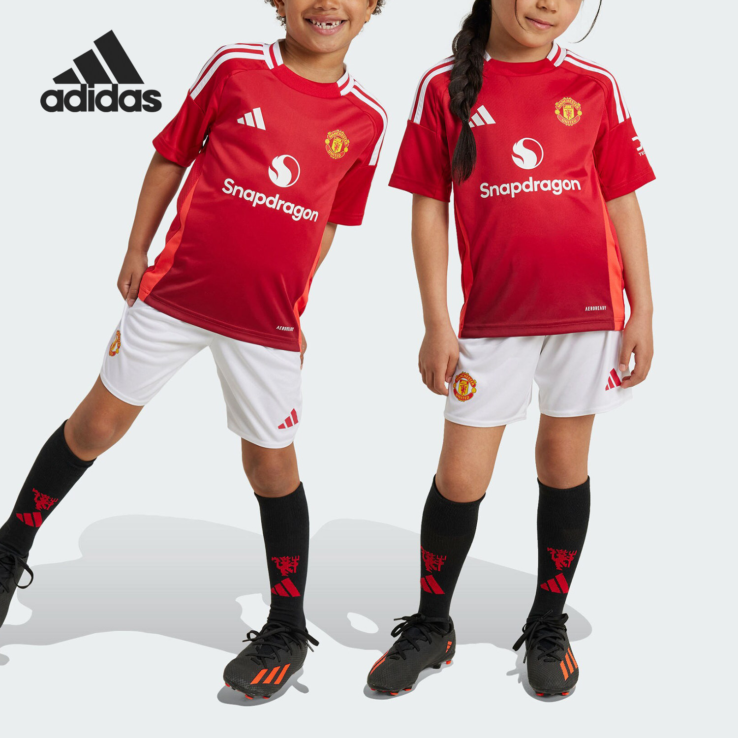 Adidas/阿迪达斯官方正品曼联球迷版小童足球运动短袖套装IT1980