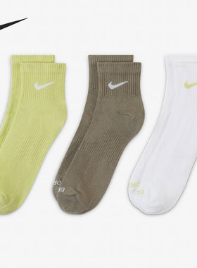 Nike/耐克官方正品男女多色运动袜训练休闲袜子三双装 SX6893-906