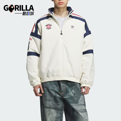 Adidas/阿迪达斯正品三叶草男士运动双面穿保暖立领棉服KC0094