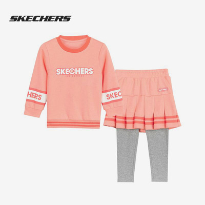 Skechers/斯凯奇正品儿童两件套长袖裤裙运动套装 L121G049