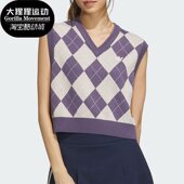 Adidas 三叶草女子针织复古V领休闲单马甲IX7814 阿迪达斯正品