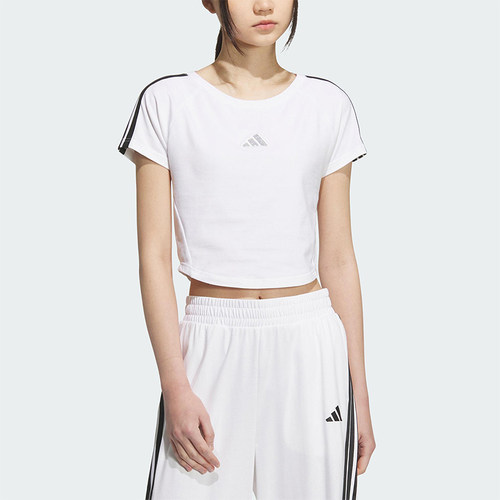 Adidas/阿迪达斯正品T-SHIRT女士针织修身短款休闲透气短袖KB7752