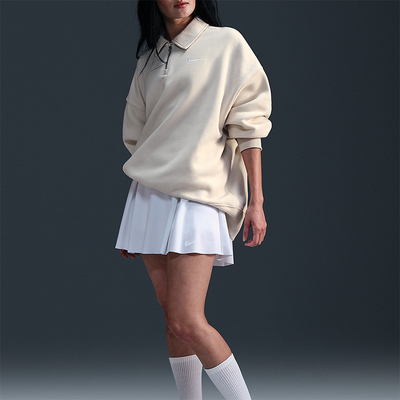 耐克女士运动翻领宽松休闲卫衣