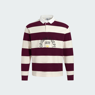 KF1867 Adidas 阿迪达斯正品 三叶草男士 翻领宽松条纹三条纹POLO衫
