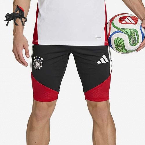 Adidas/阿迪达斯正品纯色松紧中腰直筒裤男经典黑红色短裤KB4481