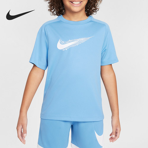 Nike/耐克正品夏季大童圆领复古套头简约短袖T恤HF8100-489