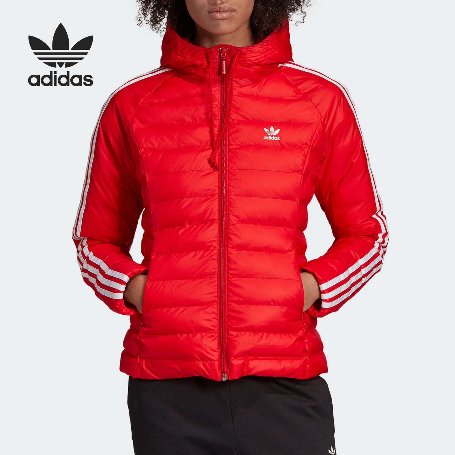 阿迪达斯女子修身运动棉服