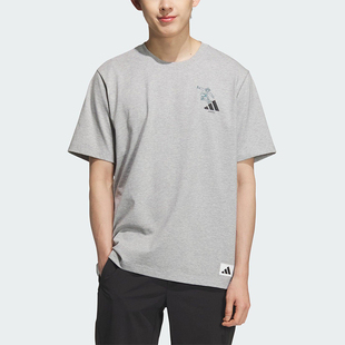 阿迪达斯正品 运动休闲宽松圆领短袖 2025夏季 男士 KC5320 款 Adidas