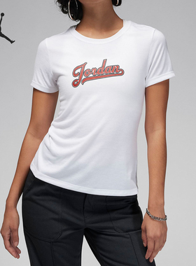 Nike/耐克正品JORDAN女士休闲透气修身圆领短袖T恤FN5390-100