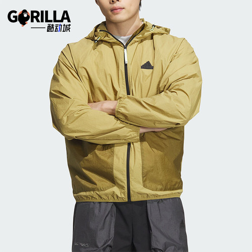 阿迪达斯男士户外连帽外套