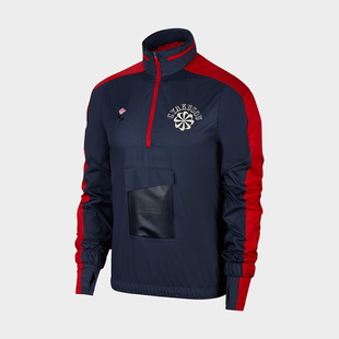 运动男子透气立领拉链休闲套头卫衣CD7108 447 耐克正品 Nike