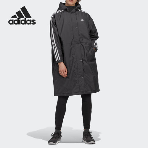 阿迪达斯女子长款运动棉服