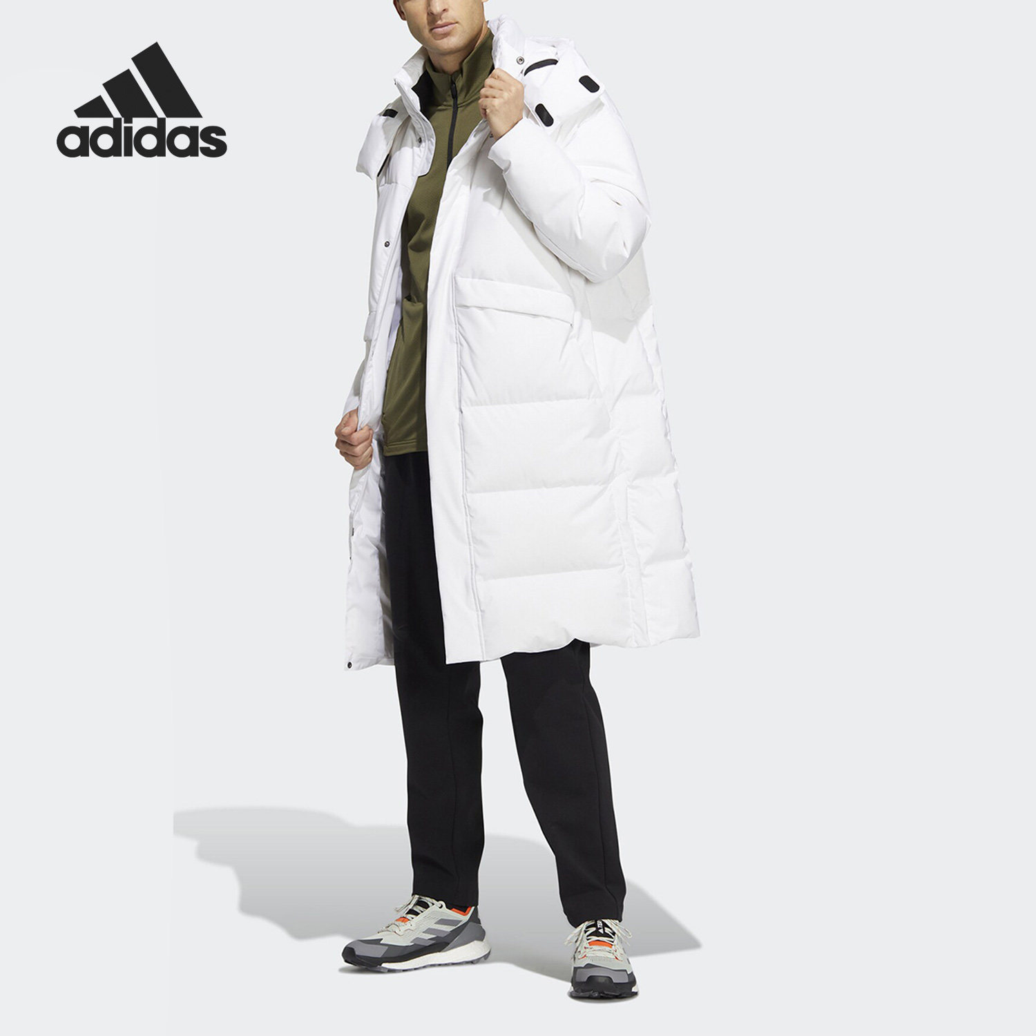 Adidas/阿迪达斯正品冬季新款男女运动中长款羽绒服HM9707