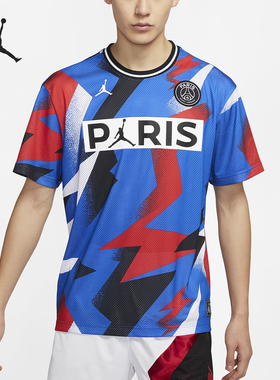 Nike/耐克正品AIR JORDAN PSG 巴黎圣日耳曼男运动短袖T恤 BV2027