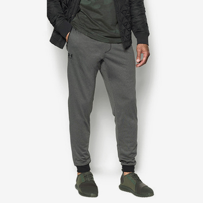 UA/安德玛正品2025新款男士复古系带柔软束脚加绒长裤1290261-090
