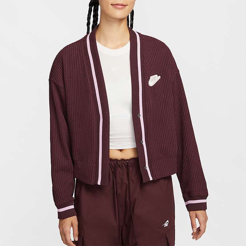 Nike/耐克正品2025秋季款女士V领运动针织日常外套IM7468-652