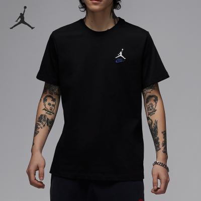Nike/耐克正品JORDAN男士经典透气针织运动休闲图案T恤IB7527-010