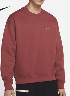 Nike/耐克官方正品男子加绒圆领简约针织运动休闲卫衣 DA0318-661