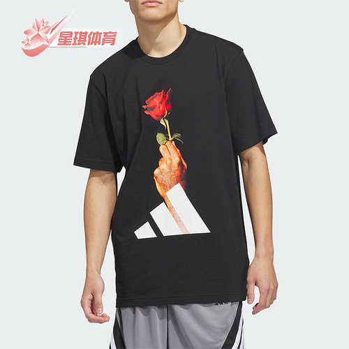 Adidas/阿迪达斯正品D-Rose男士篮球印花经典针织运动短袖KS2044