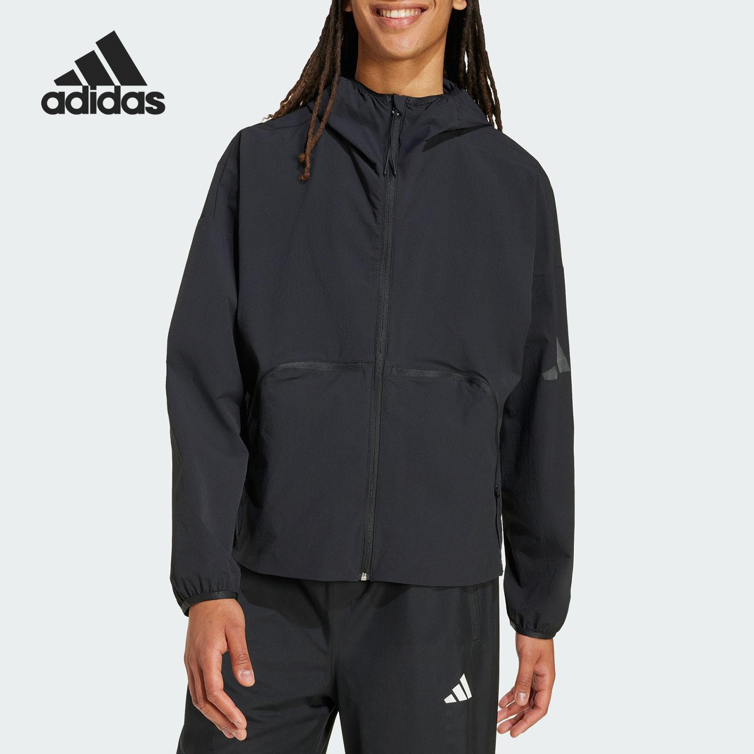 Adidas/阿迪达斯正品MYSHELTER男士梭织连帽运动外套JM3936