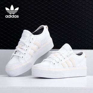 阿迪达斯正品 板鞋 三叶草NIZZA 男女经典 H69028 PLATFORM Adidas