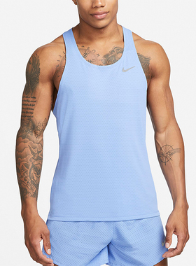 Nike/耐克正品Dri-FIT 新款男士轻盈透气跑步运动背心DQ4733-450