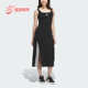 阿迪达斯正品 STORY DRESS女士修身 Adidas 长款 开叉连衣裙KB7758