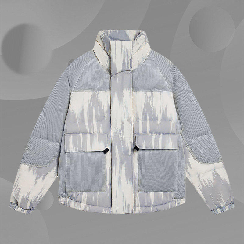 LINING李宁羽绒服男反伍系列灯芯绒休闲保暖立领夹克外套 AYMS281