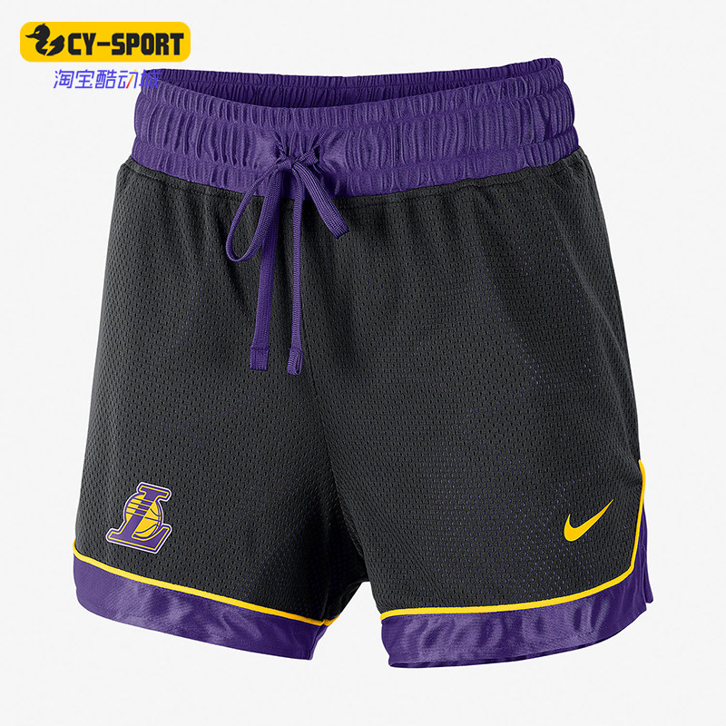 Nike/耐克正品NBA新款女黑紫色球类运动篮球短裤AV0211-010